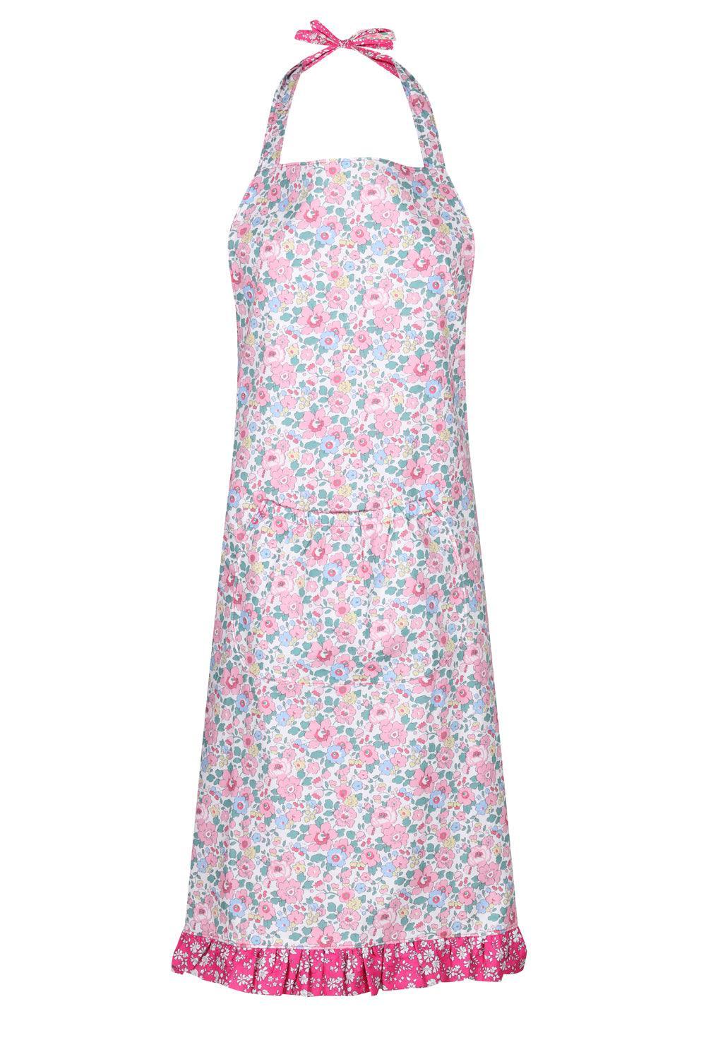 Reversible Ruffle Apron BETSY CANDY FLOSS & CAPEL FUCHSIA