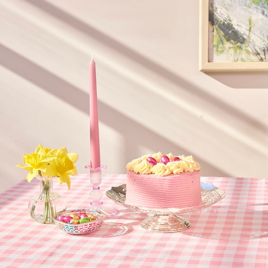 Pink Gingham Tablecloth
