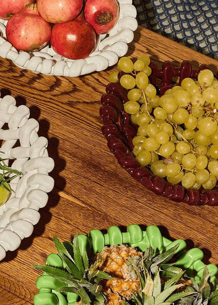 Burgundy Basketweave Bowl