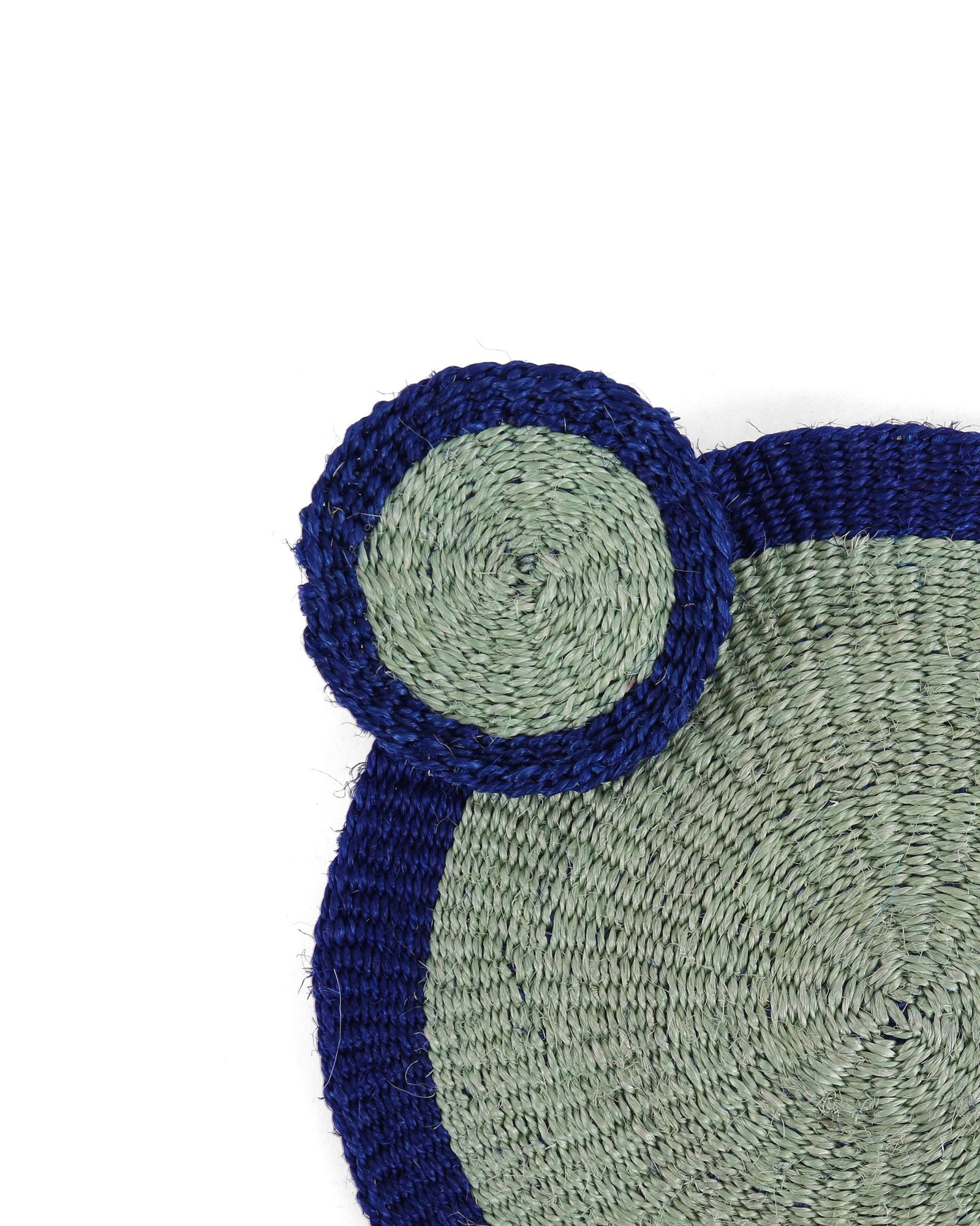 KALAMU: Sapling Green and True Blue Woven Sisal Circular Coaster