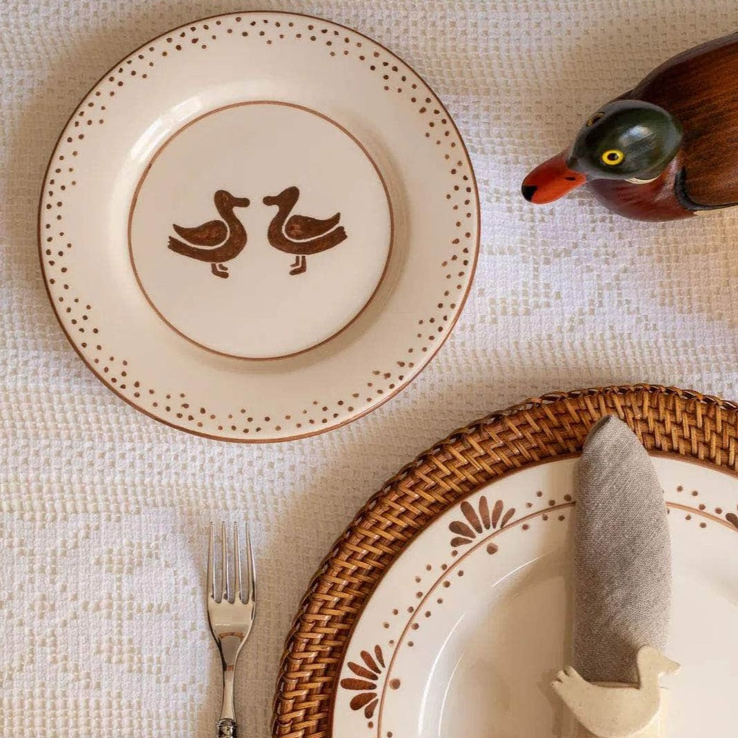 Patos (Ducks) Hand-Painted Dessert Plate