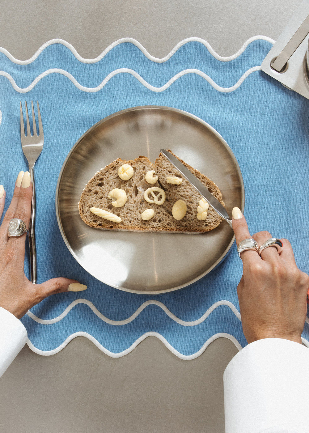 Wavy Placemats Blue/White - Set of 2