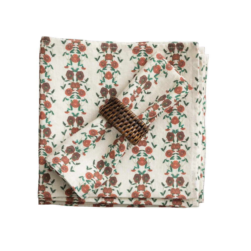 Set of 6 Frank Red Linen Napkins