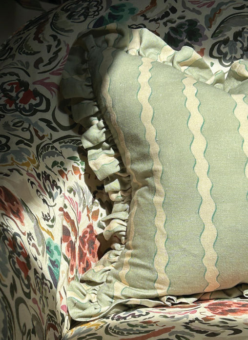 Scroll Stripe - Verdigris (Fabric)