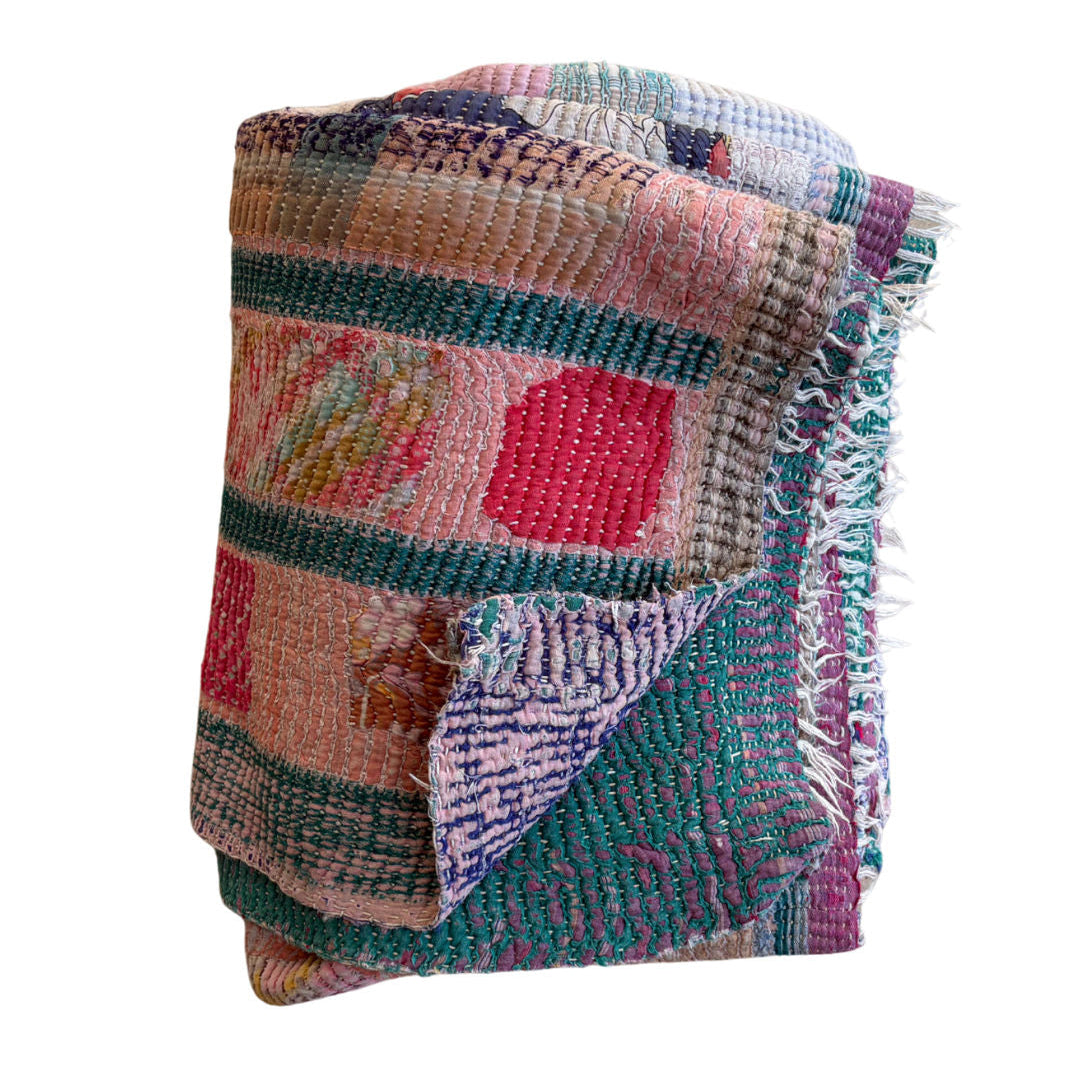 Patchwork Kantha Quilt No. 006