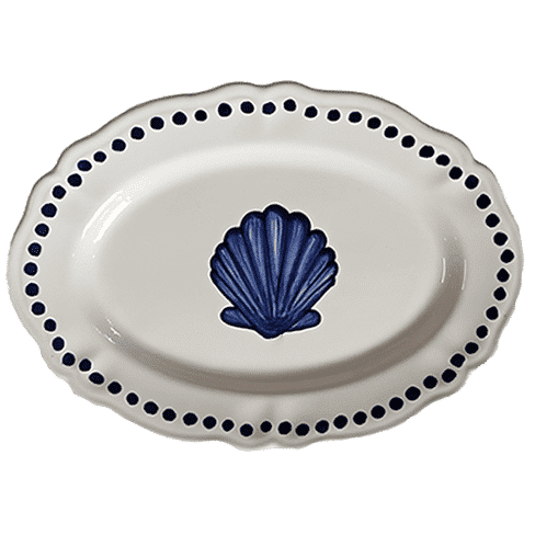 Estate Blue Shell Oval Platter 32cm