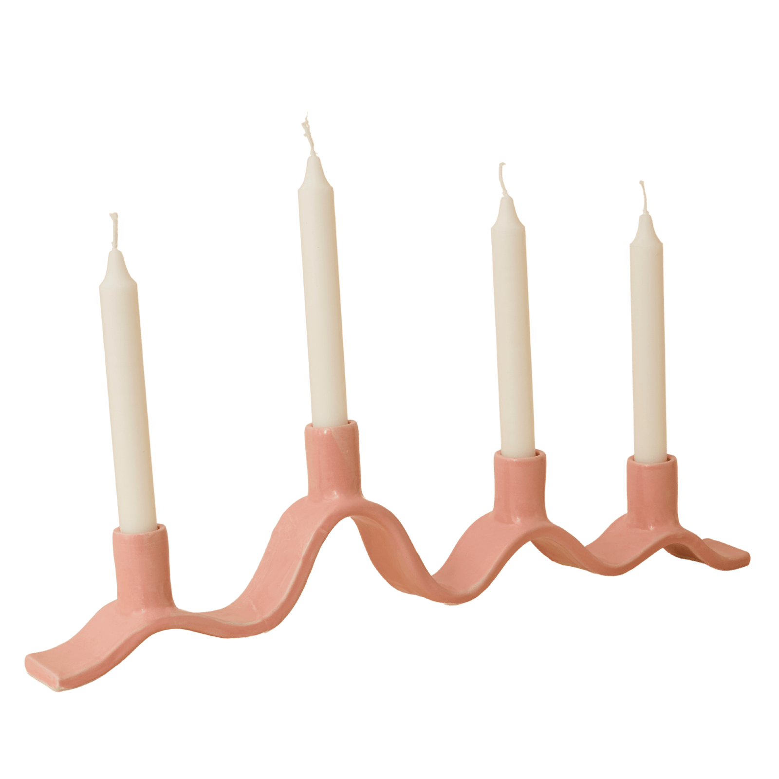 Large Wavy Candelabra - Pink