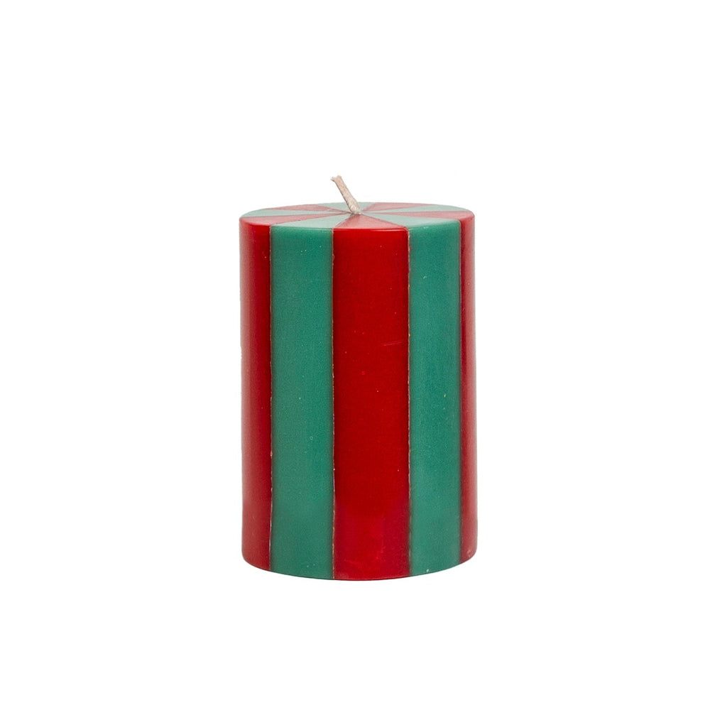 Small Pillar Candle - Racing Red / Green