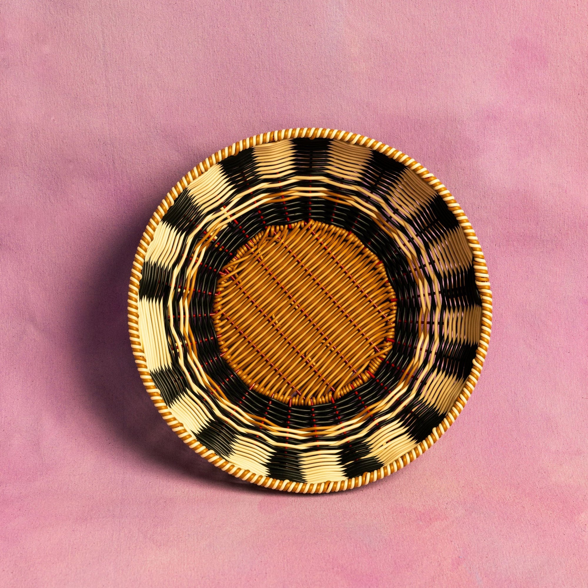 Woven Bowl | Black & Cream