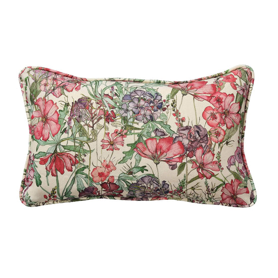 Rectangle English Cutting Garden Medley Cushion with Piping