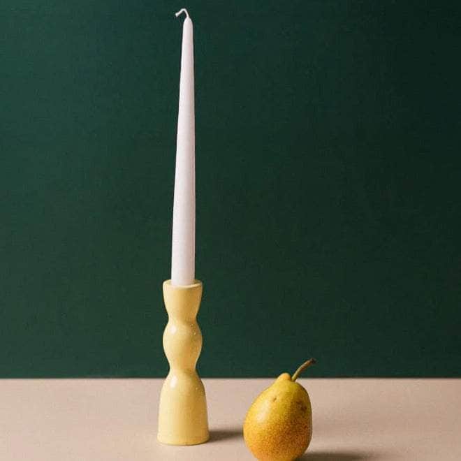 Yellow Low Wave Candleholder