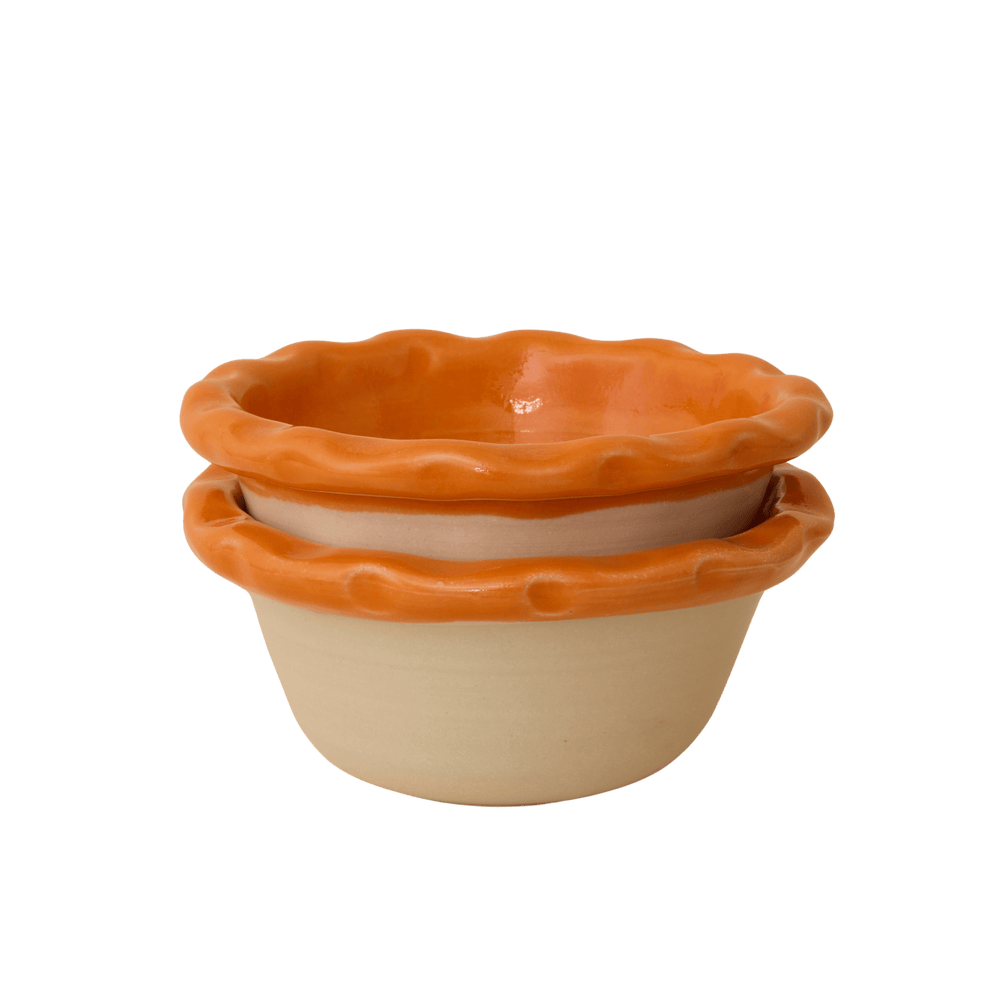 Dimple Bowls (Set of two) - Orange