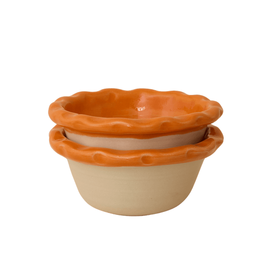 Dimple Bowls (Set of two) - Orange