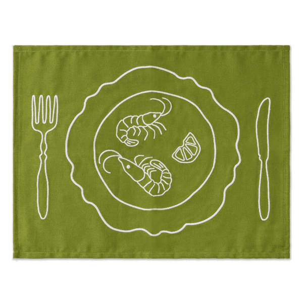 Placemats Set Vintage Plates