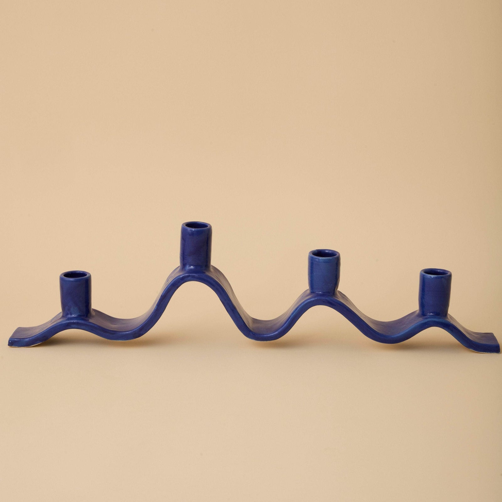 Large Wavy Candelabra - Blue