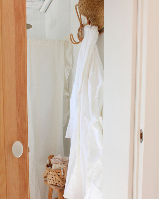 White Cotton Terry Bathrobe