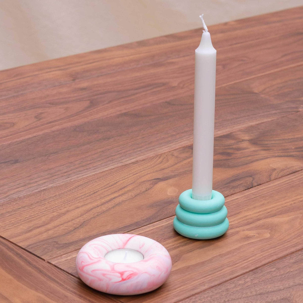 Mint Green Triple O Candleholder