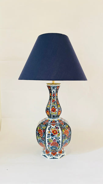 Large Antique Delft ‘Knobbelvaas’ Lamp