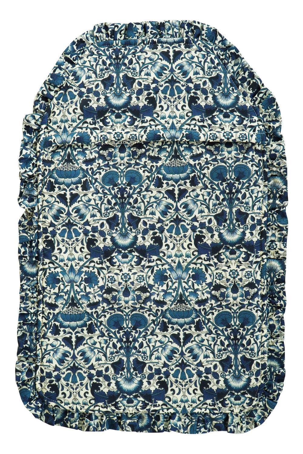 Liberty Fabric Ruffle Edge Hot Water Bottle LODDEN NAVY