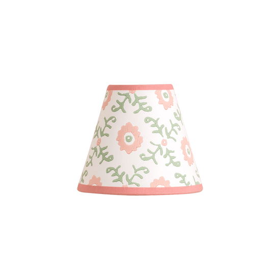Folk Flower Mini Lampshade - Pink / Green