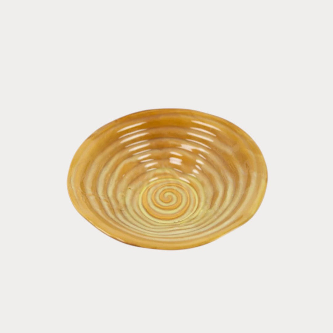 Primavera Mustard Yellow Stoneware Platter, Ø37 x H11 cm
