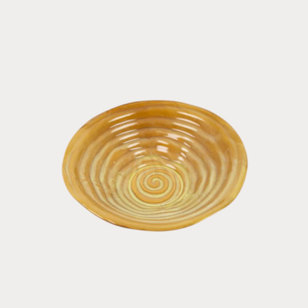 Primavera Mustard Yellow Stoneware Platter, Ø37 x H11 cm