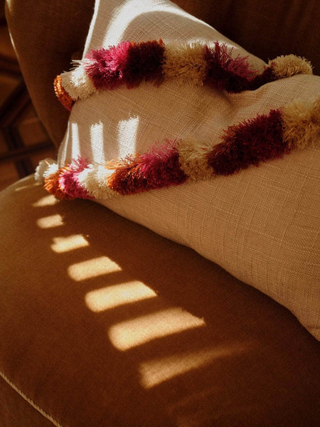 Pillow with Brush Fringe Trim