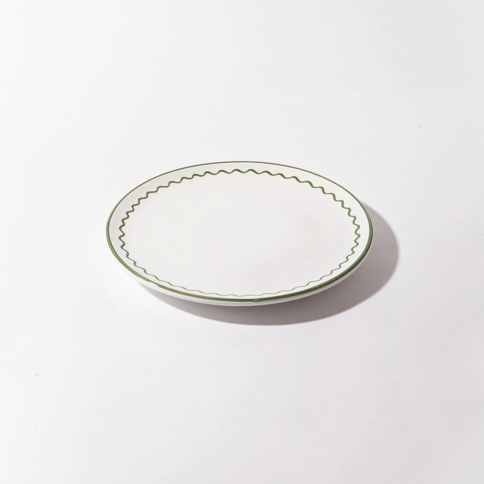 Lunch Plate - Olive Green Zigzag