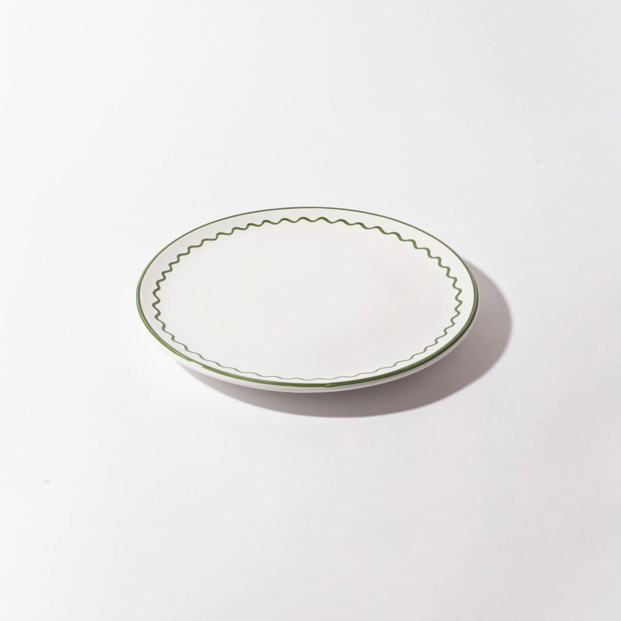 Lunch Plate - Olive Green Zigzag