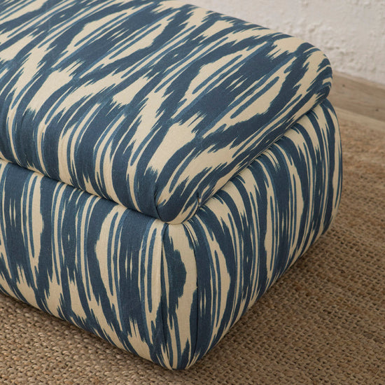 Deva Ikat Ink Ottoman