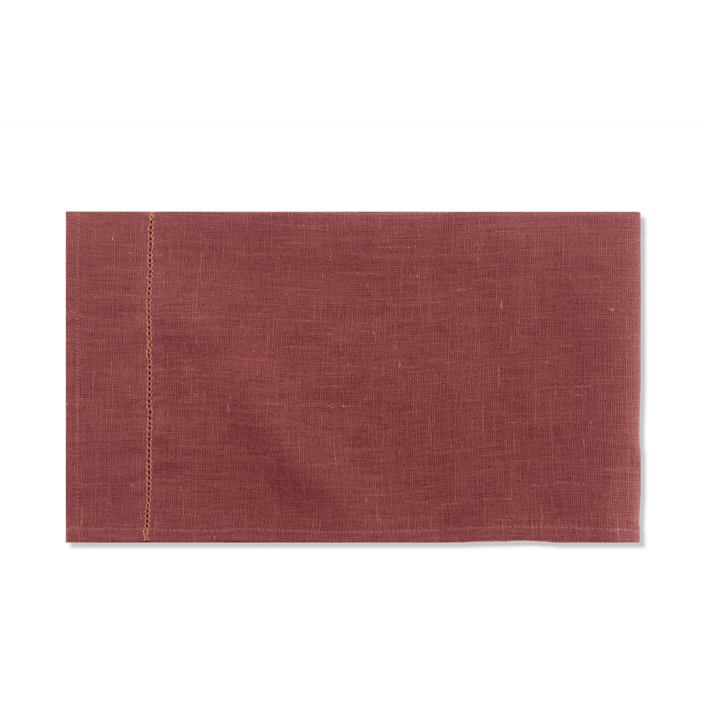 Personalised Marsala Hand Towel with Ochre Hemstitch