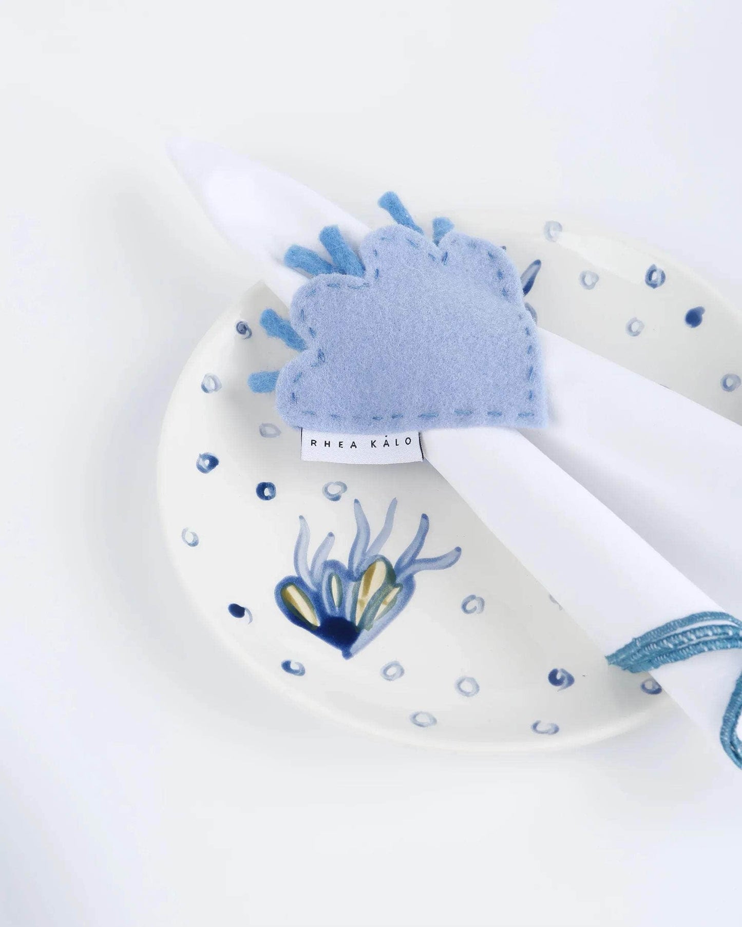 Blue Shell Napkin Ring