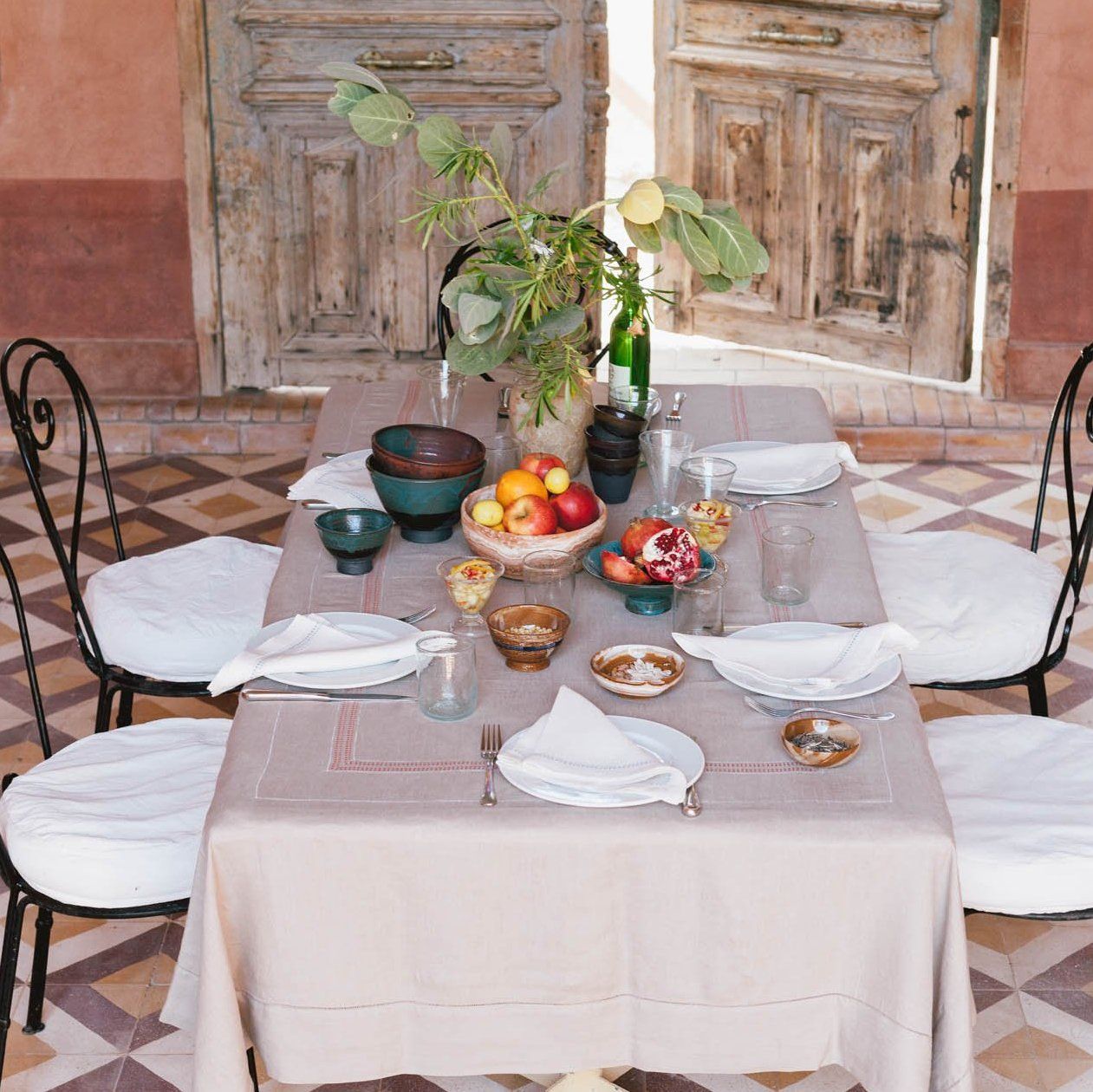 Shashiko Linen Tablecloth