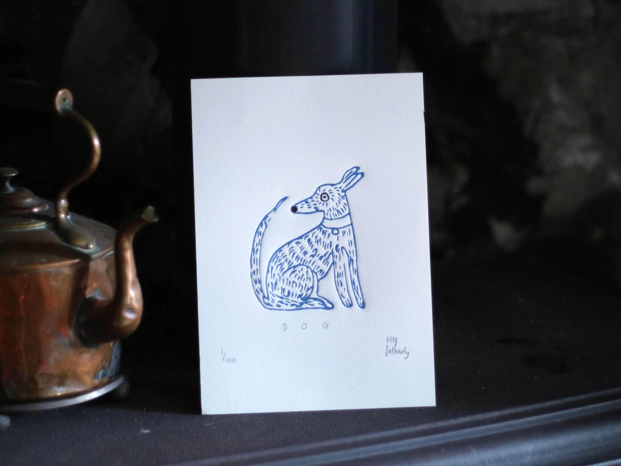 Limited Edition Dog Colour Embossing and Collage on Paper