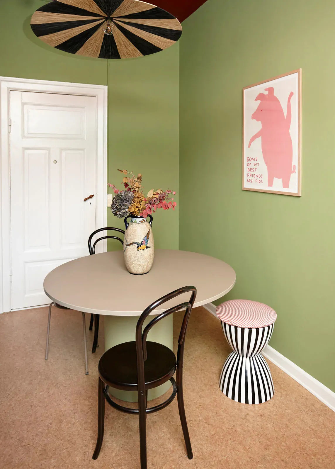 Parasol Ceiling Lamp - Black & Nature