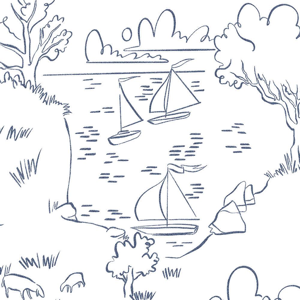 Helford Wallpaper – FERRY BLUE