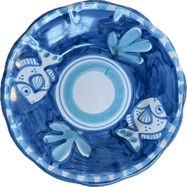 Amalfi Plate 16cm Blue & Turquoise Fish