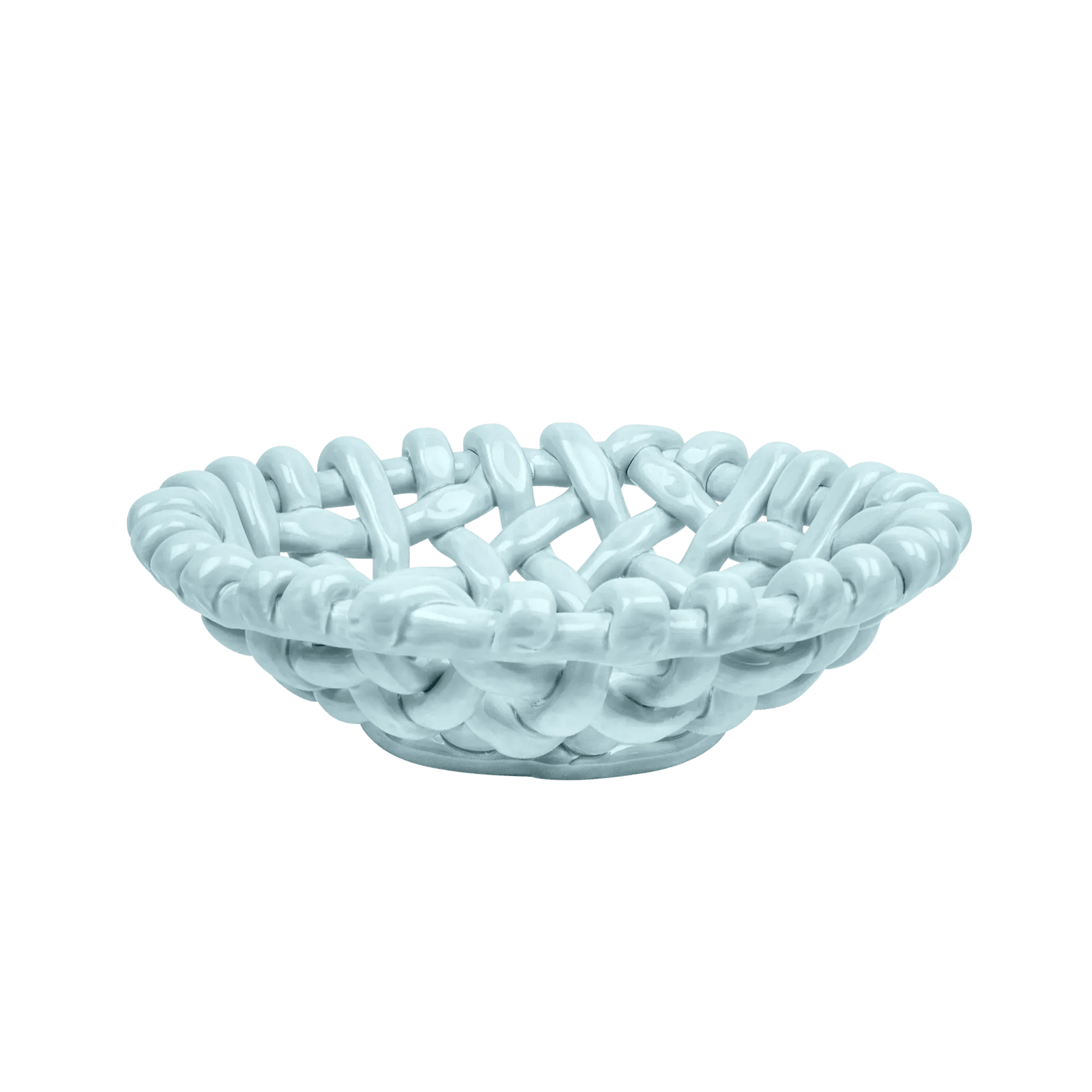 Sky Blue Basketweave Bowl