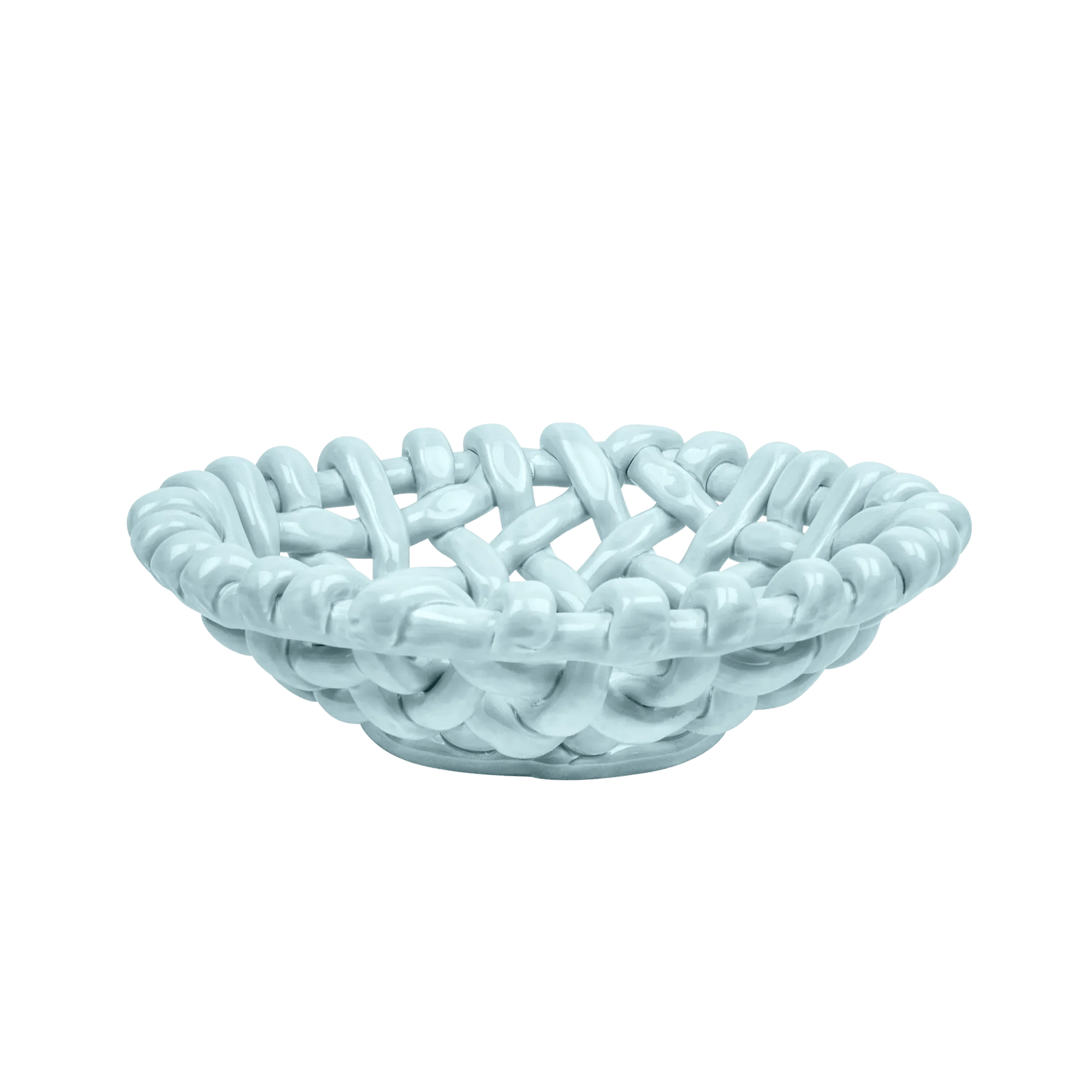 Sky Blue Basketweave Bowl