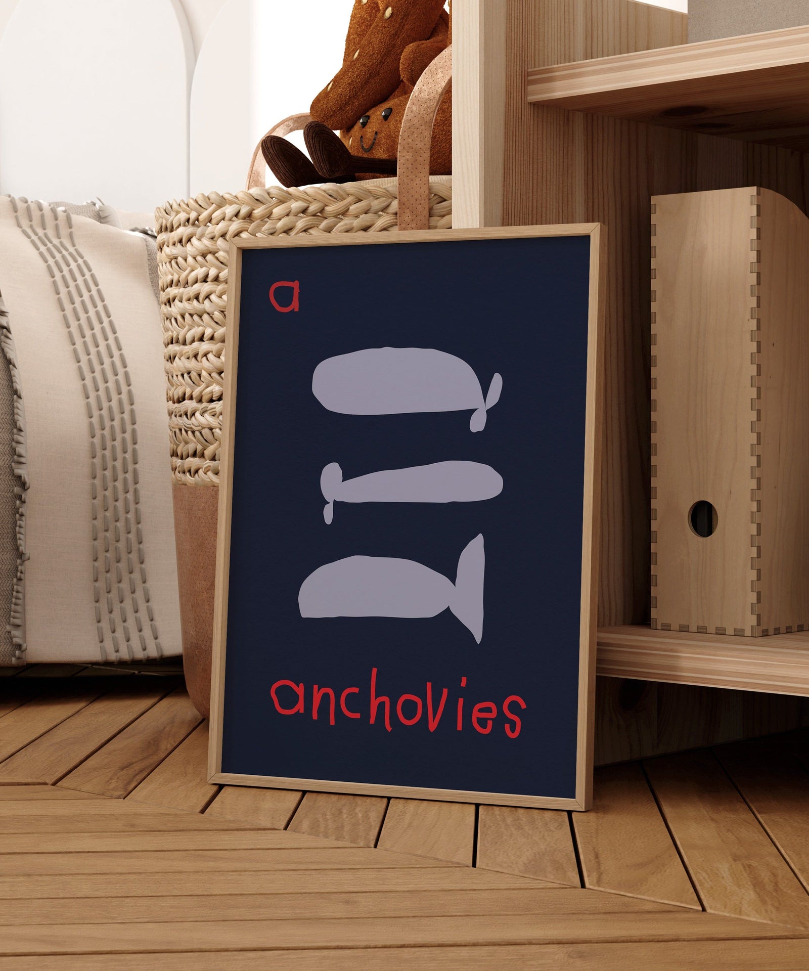 A for Anchovies Art Print