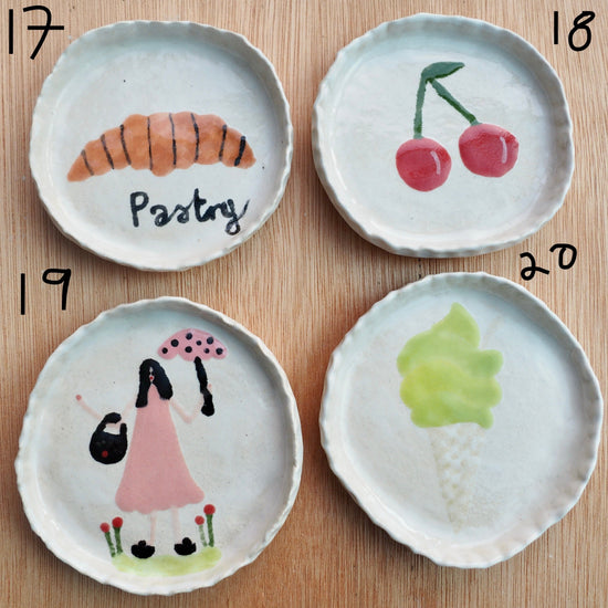 Handmade Little Ceramic Illustrated Ring Dishes Inspired by Japan.