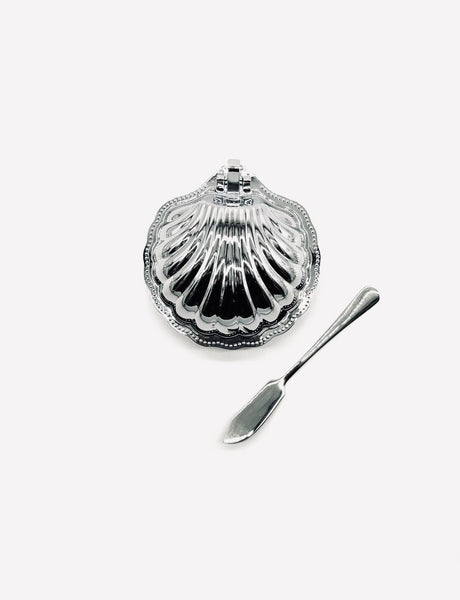 A Shell Butter Dish in Stainless Steel