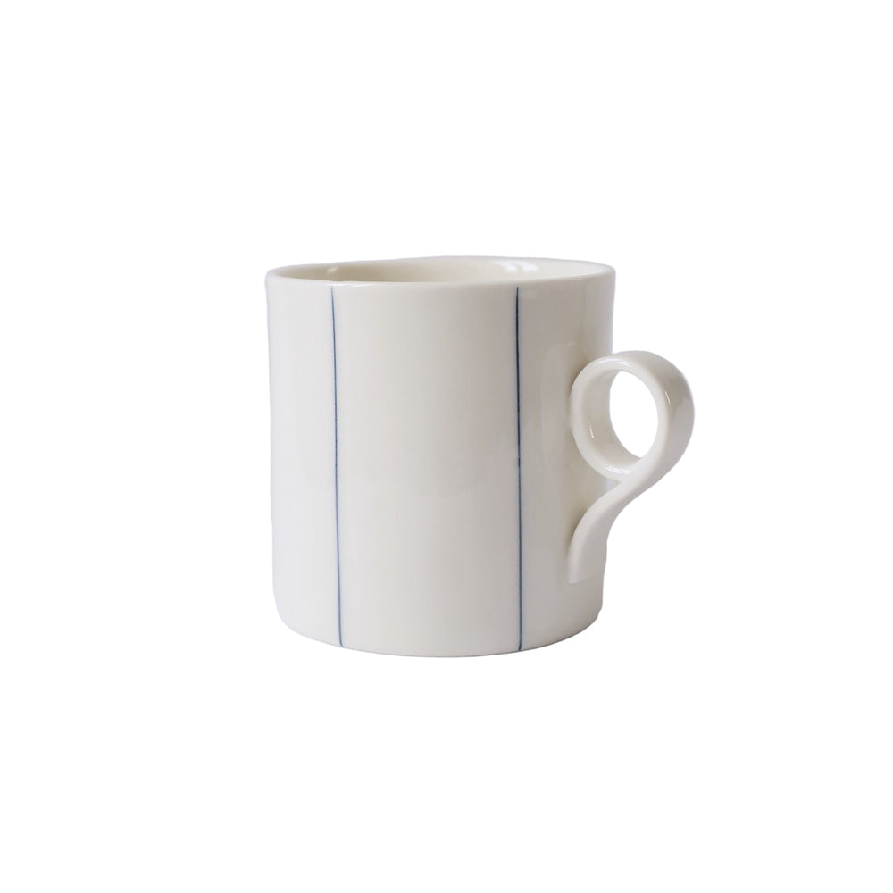 Large Mug with Blue Stripes - Loop Handle