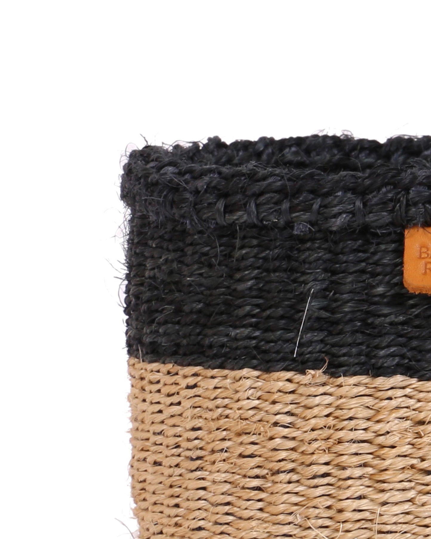 SWARA: Natural and Black Colour Block Woven Bread Basket