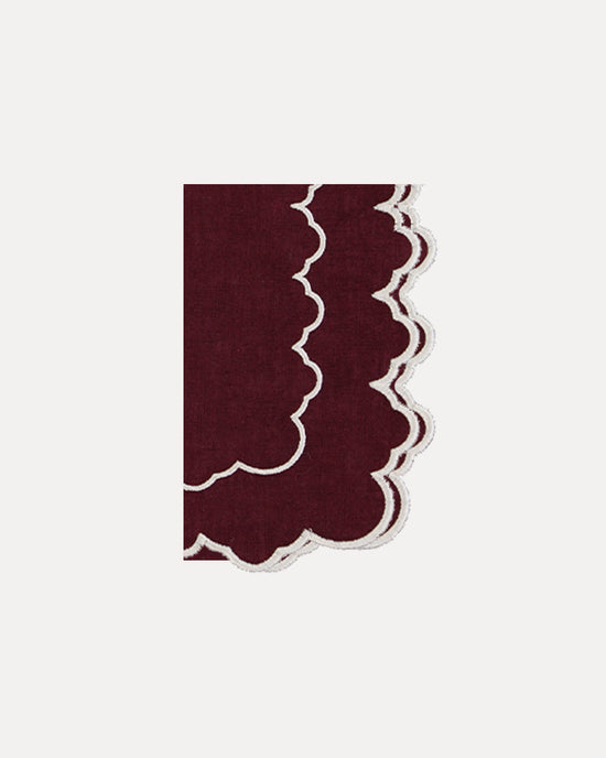 Esmeralda Napkin, Bordeaux with White