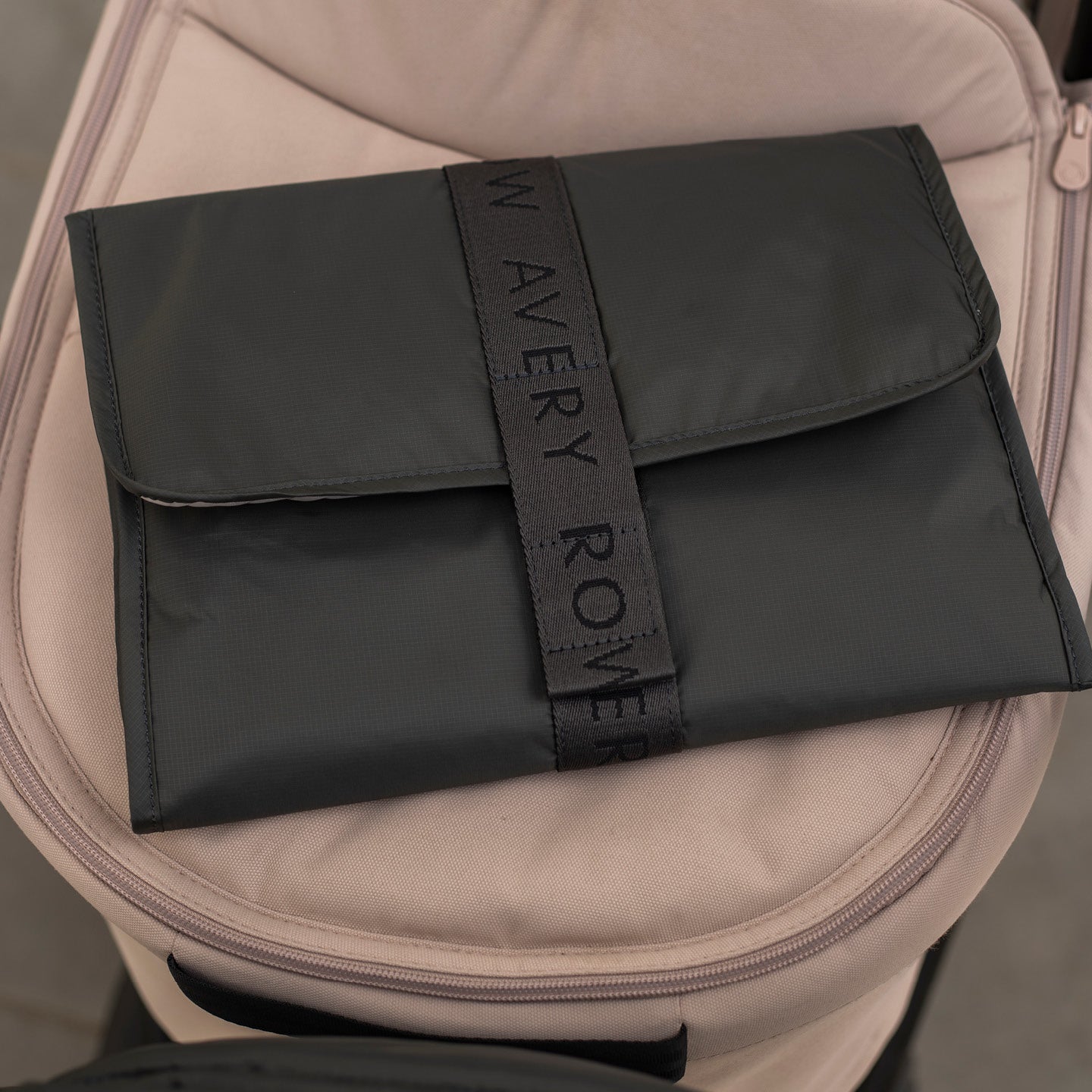 Recycled Nylon Travel Baby Changing Mat - Soft Black