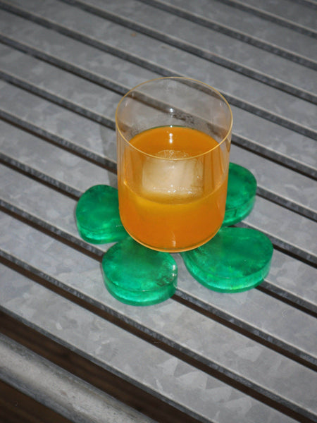 Fleur Objet in Green Recycled Plastic