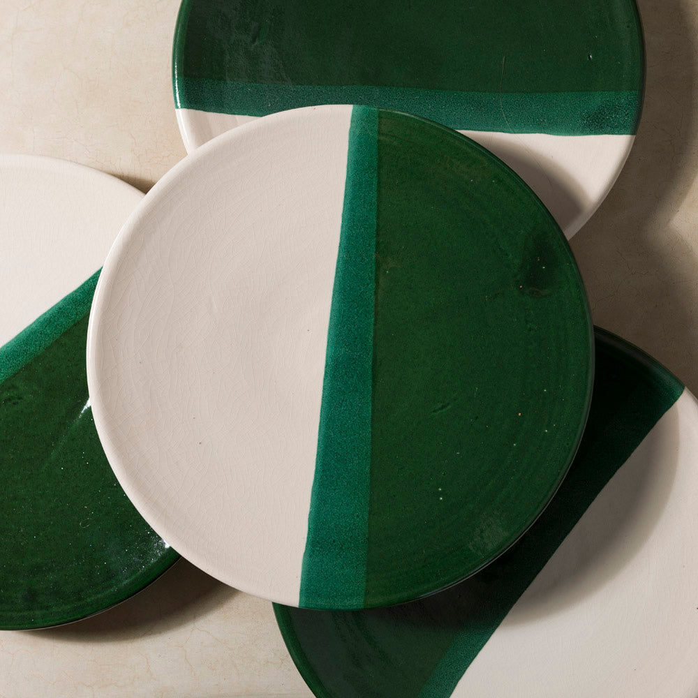 Green Bicolour Rabat Dinner Plate