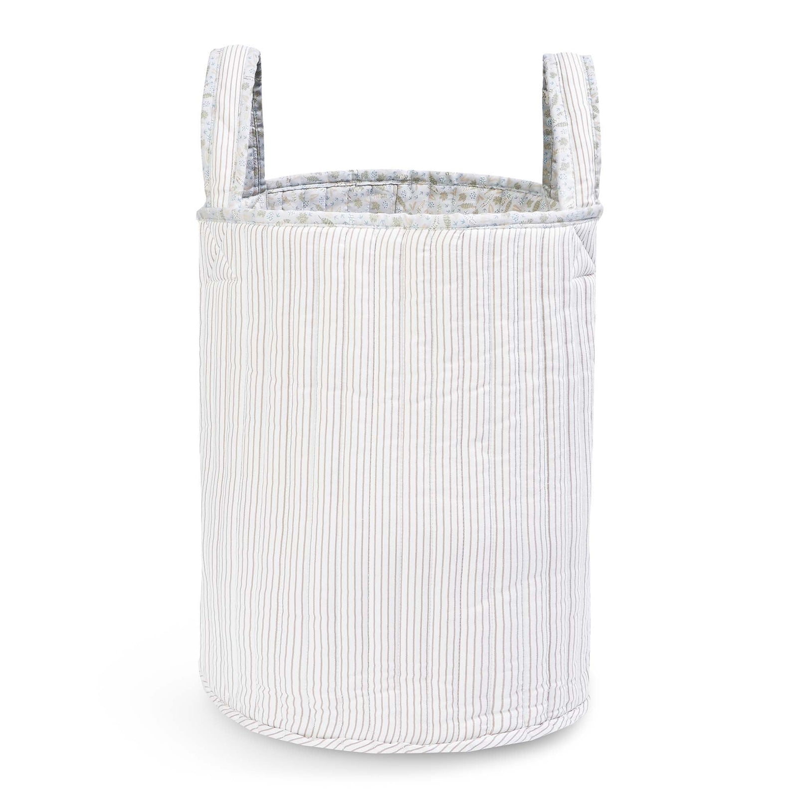 Large Quilted Storage Basket - Nature Trail / Stripe