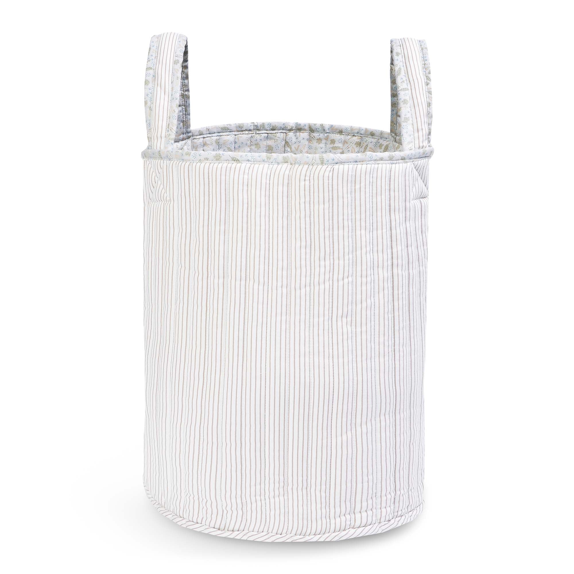 Large Quilted Storage Basket - Nature Trail / Stripe